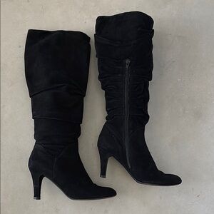 VANELi Black Suede Scrunch Boots